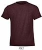 Camiseta Infantil Ajustada Jaspeada Regent - Color Oxblood Jaspeado